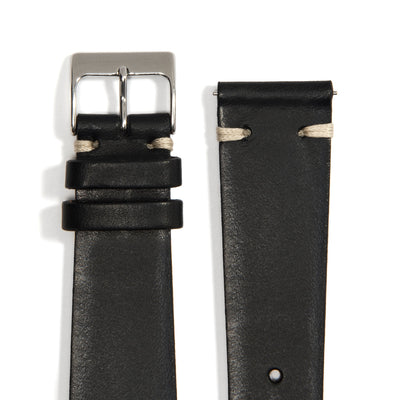 UNIVERSAL BLACK VINTAGE UNIVERSAL LEATHER WATCH STRAP