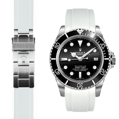 Rolex Sea Dweller white rubber watch strap