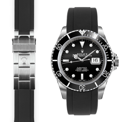 Curved End Rubber Strap for Rolex Submariner Watch | Everest Europe