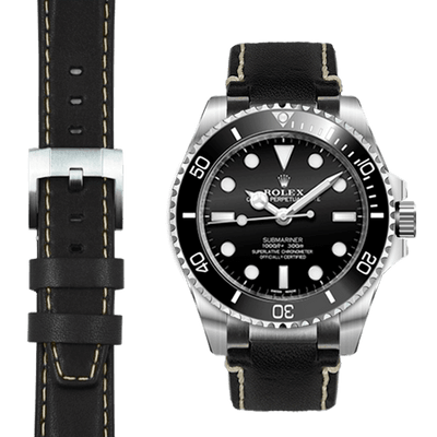Steel End Link Leather Strap System for the Rolex Sub Ceramic No-Date