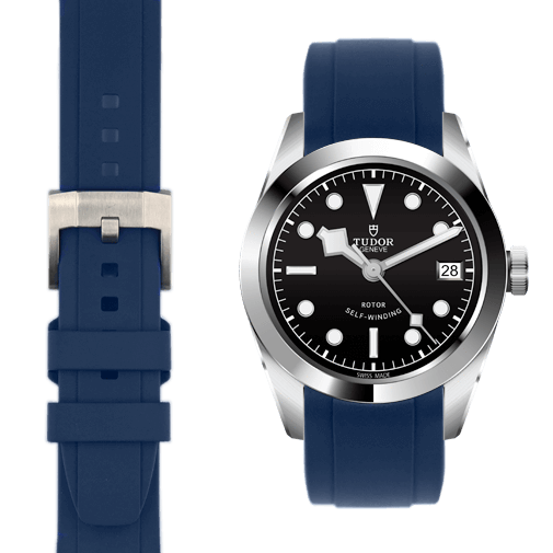 Curved End Rubber Strap for Tudor Black Bay Steel Watch Everest Europe
