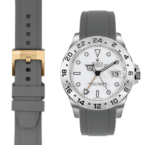 Curved End Rubber Strap for Rolex Explorer II Watch Everest Europe